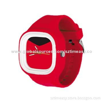 Hot sale promotion watch with silicone case and band